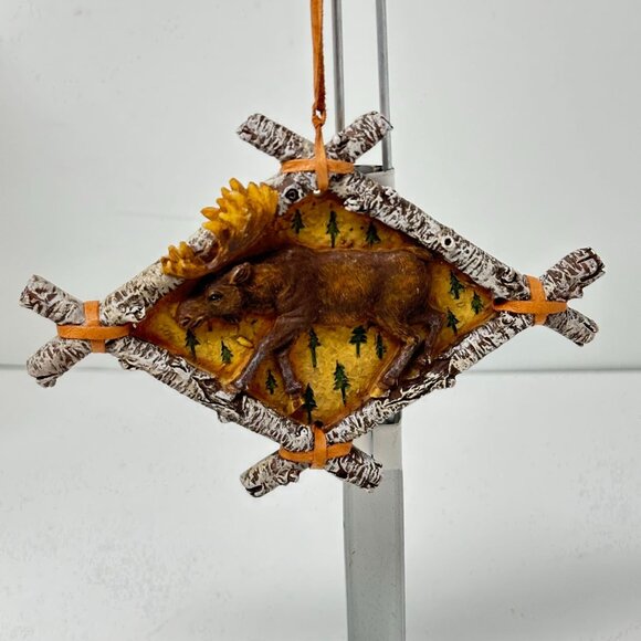 Rustic Moose in Forest Birch Frame Ornament Cabin Lodge Decor 5 in Woodland - Picture 10 of 16